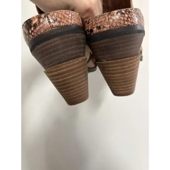 Gianni Bini Maerren Snake Print Leather Western Mule Pointed Toe Size 8 - Picture 5 of 5